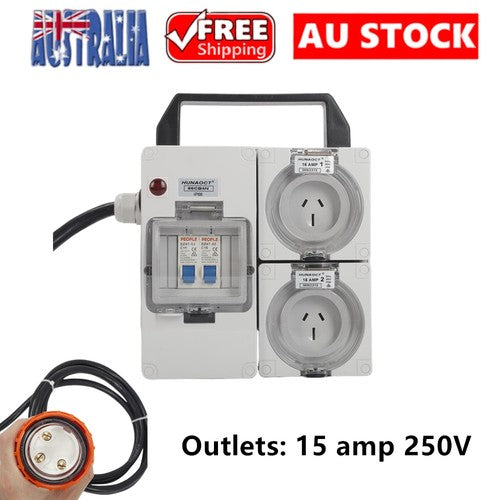 Waterproof Industrial Power Board Adapter 32 Amp 250v 15A Outlets 2/4/6 Sockets