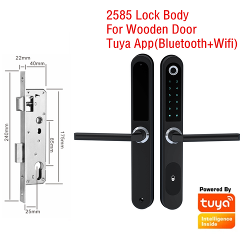 Fingerprint Door Lock Tuya APP Control Smart Slim Lock Electronic Door Lock AU