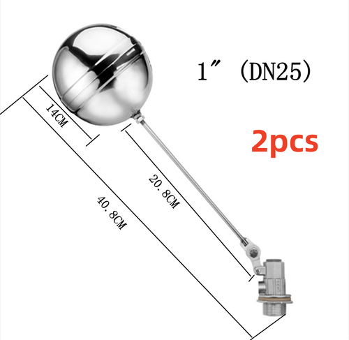 Float Ball Valve Floating Ball Stainless Steel 1 inch Water Tank Aquarium DN25