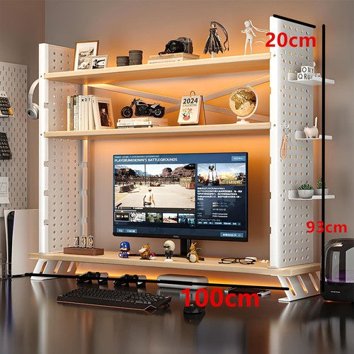 2-in-1 Computer Desktop Bookshelf & Organizer 3Tier Computer Desktop Bookshelf
