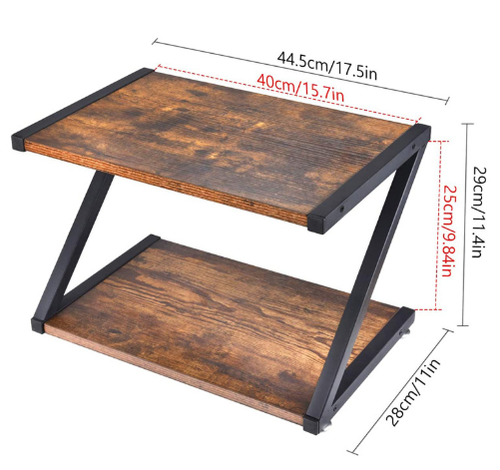 2 Tier Wood Desktop Printer Stand Home Printer Stands Table Top Organiser Shelf
