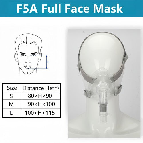 BMC F5A Full Face Mask CPAP Mask for Sleep Apnea Nasal Mask+ Adjustable Headgera
