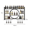 3-Tier Metal Wine Rack with LED Light Wine Bottle Shelf For Home Bar Display AU