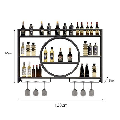 3-Tier Metal Wine Rack with LED Light Wine Bottle Shelf For Home Bar Display AU