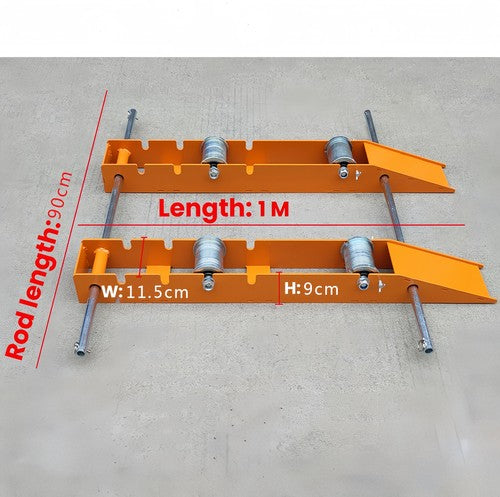 Adjustable Cable Roller Stand 1m*90cm Steel Base W/ 1000KG Heavy-Duty Capacity