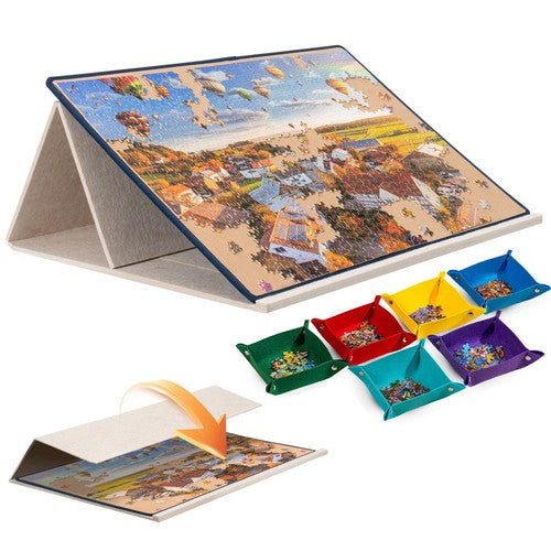 1000pcs jigsaw Puzzle Board Portable Felt Puzzle Plateau 6 Sorting Puzzle-trays