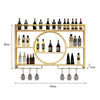 3-Tier Metal Wine Rack with LED Light Wine Bottle Shelf For Home Bar Display AU