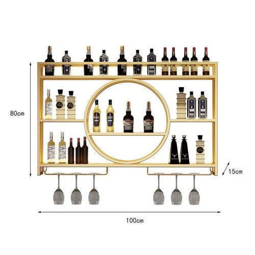 3-Tier Metal Wine Rack with LED Light Wine Bottle Shelf For Home Bar Display AU