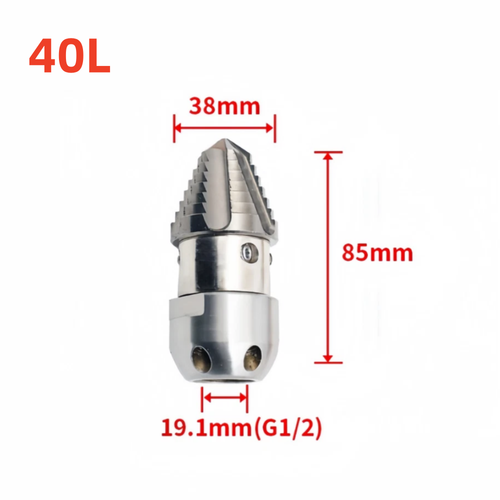 High Pressure Jetter Drain Nozzle 30/40 L/min Sewer Jetter Rotating Nozzle