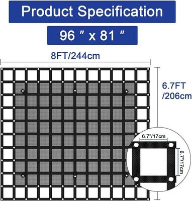 Heavy Duty Cargo Net 57"x72" or 81"x96" with Mesh Truck Bed Cargo Net Organizer