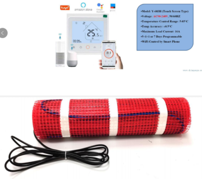 150W/m²  Floor Heating Kits Underfloor Various Sizes Electric Undertile WIFI