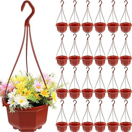 24PCS Plastic Hanging Plant Pots 17cm Hanging Plant Containers Hanging Planters
