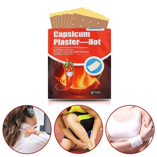24x Capsicum Plaster Patches Pain Relieving Muscle Relief Injury Heat Therapy