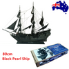 80cm Black Pearl Ship DIY Assemble Model Wooden Sailing Boat Toy Birthday Gifts
