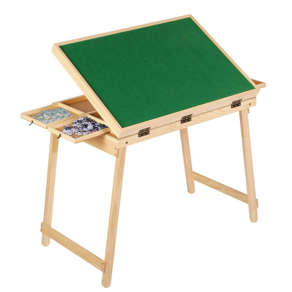 1500pcs Jigsaw Puzzle Table Adjustable Height&Up Puzzle Board w 4 Draws & Cover