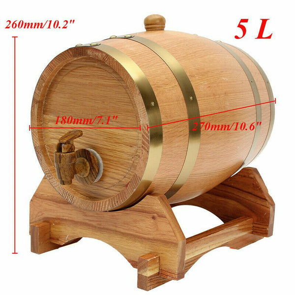Wooden Barrel 5L 20L Wine Barrel Rum Keg Whiskey Tequila Bourbon Liquor Beer