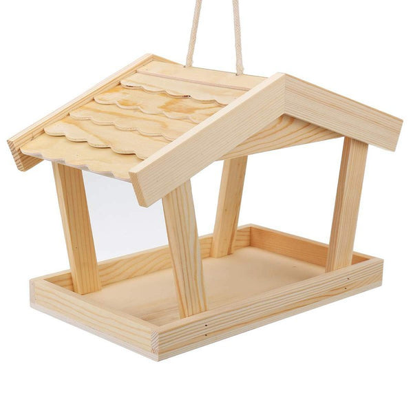 Hanging Wooden Bird House Feeder Outdoor Nest for Wild Birds Garden Decoration