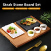 Black Rock Grill Steak Stone Set Hot Stone Cooking Steak Stone w/Ceramic Dishes