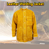 Heat Flame-Resistant Heavy Duty Leather Welding Jacket Cowhide Weld Coat Large