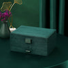 3-layers Jewelry Organizer Large Necklace Ring Display Cases Green Velvet Box