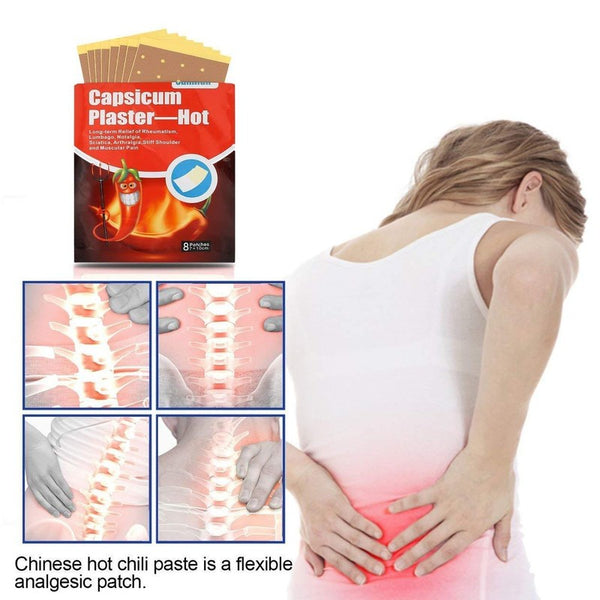 24x Capsicum Plaster Patches Pain Relieving Muscle Relief Injury Heat Therapy