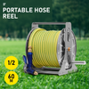 1/2'' X 60M Water Hose Reel Rack Stainless Steel Portable Pipe Holder Storage AU