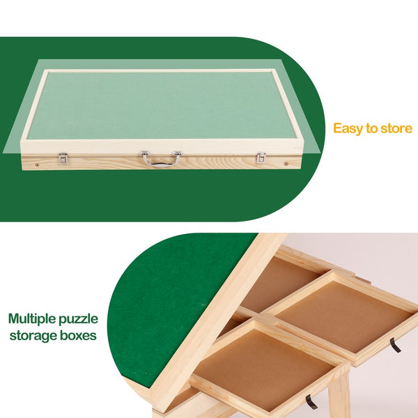1500pcs Jigsaw Puzzle Table Adjustable Height&Up Puzzle Board w 4 Draws & Cover