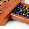 Wooden Chinese Table Board Game Checkers w/ Storage Drawers & Glass Marbles Gift