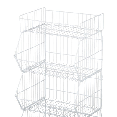 5 Tier Retail Display Rack Organizer Storage Shelf Heavy Duty Metal Basket Cart