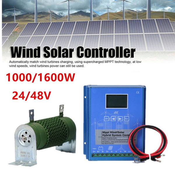 1600W 12/24/48V MPPT Solar Wind Hybrid Wind Turbine Generator Charge Controller