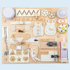 Montessori Unlock Toy Baby Double Sided Busy Board Wooden Sensory Toys Learning