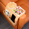 Flexible Bamboo Sofa Arm Chair Tray Table Organiser Snack Serving Tray Arm Rest