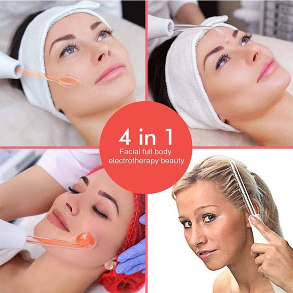 4 In 1 High Frequency Electrode Wand Electrotherapy Glass Tube Beauty Device