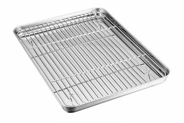 Stainless Steel Baking Pan Oven Tray Cookie Sheet Commercial Roasting Deep Pans