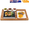 Black Rock Grill Steak Stone Set Hot Stone Cooking Steak Stone w/Ceramic Dishes