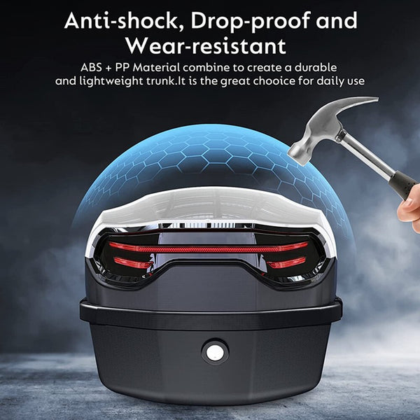 Motorcycle Tour Tail Box Scooter Trunk Luggage Lockable Waterproof w/ Mountings