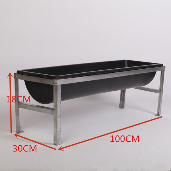 1m Sheep Goat Cattle Water Feed Trough Livestock Farm Feeder Tray with Bracket