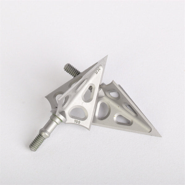 6x Archery Broadhead Hunting 100gr Arrow Head 3 Blade Stainless Steel Arrowhead