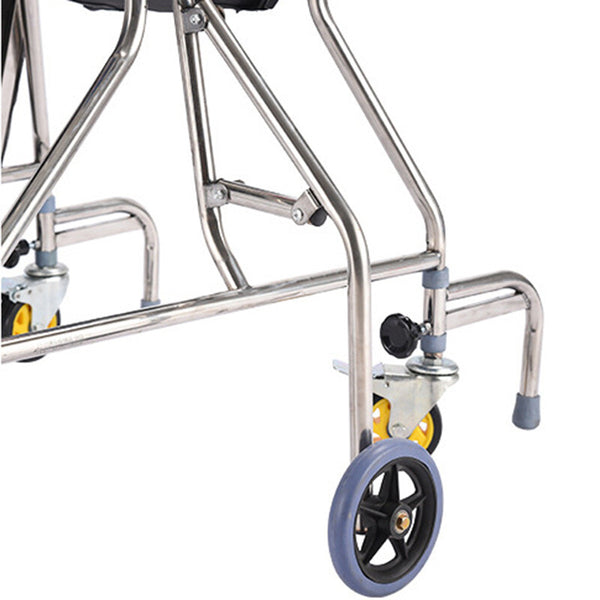 Mobility Walking Aid Walker Frame w/6 Wheels&Seat For Handicapped Rehabilitation