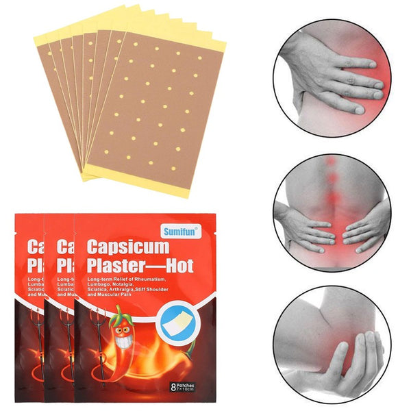 24x Capsicum Plaster Patches Pain Relieving Muscle Relief Injury Heat Therapy
