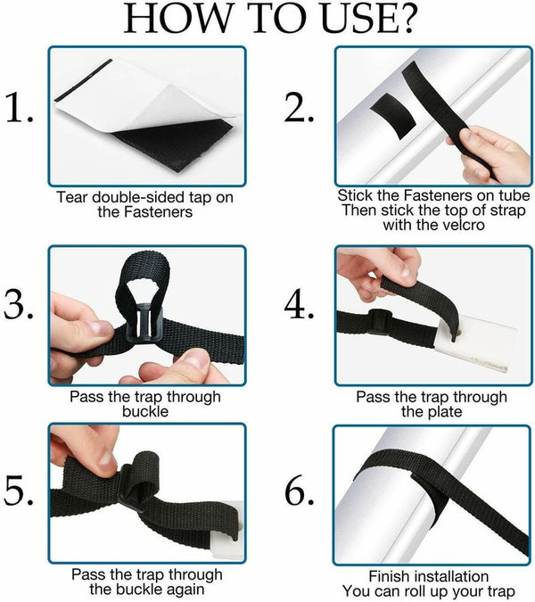 Aqua Buddy Pool Cover Roller Attachment Straps Kit 8PCS for Swimming Solar Pool