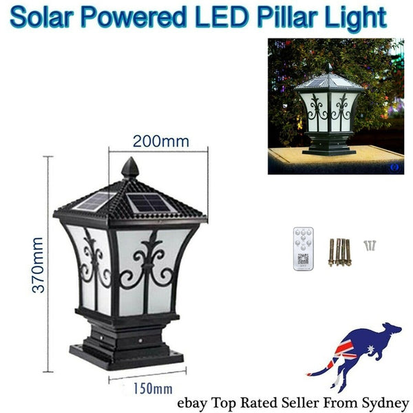 1/2 Post Light LED Outdoor Solar Powered Pillar Lamp Garden Yard Street Led Lamp