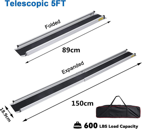 Folding Wheelchair Ramps for Step 5/6FT Portable Antiskid Loading Threshold Ramp