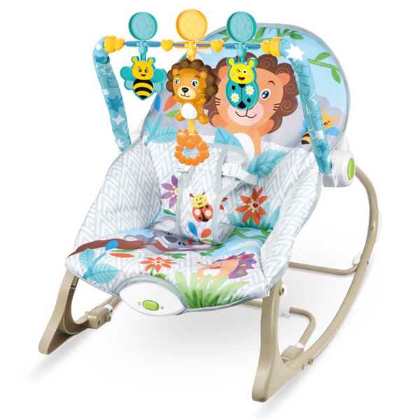 4in1 Baby Rocker Infant Swing Chair Toddler Bouncer with Music Toy Bar Upto 18Kg