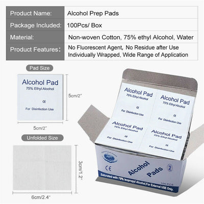 500PCS Alcohol Wipes Individually Wrapped with 75% Isopropyl Alcohol for Home