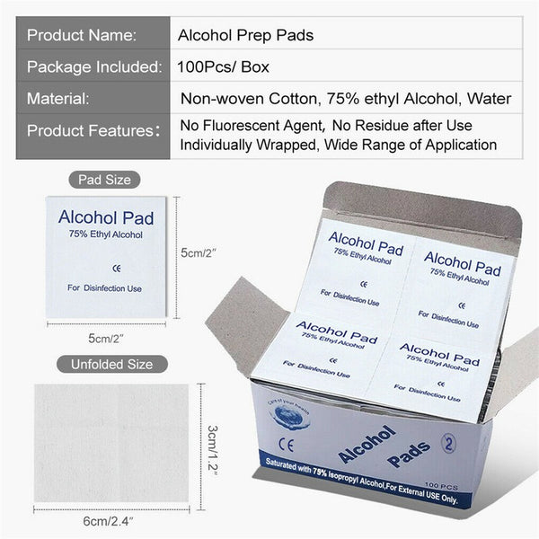 500PCS Alcohol Wipes Individually Wrapped with 75% Isopropyl Alcohol for Home