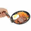 12" Cast Iron Steak Plate Sizzling Serving Platter Pan Sizzler Plate & Wood Base