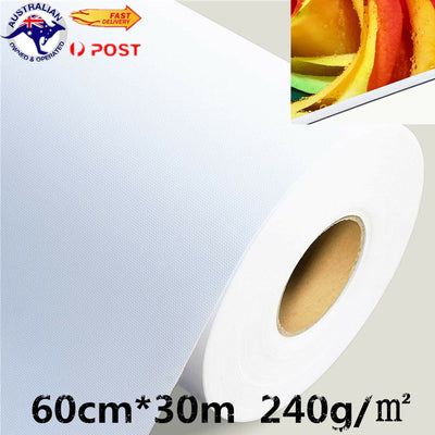 240g/㎡Polyester wide format Inkjet Matte Canvas Roll Printable 60cm*30 Meters AU