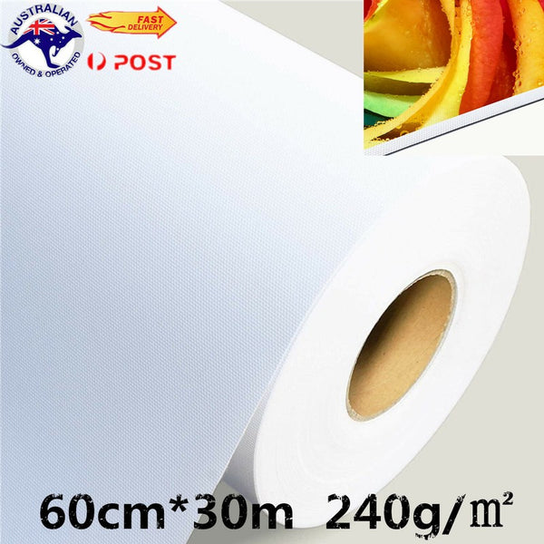 240g/㎡Polyester wide format Inkjet Matte Canvas Roll Printable 60cm*30 Meters AU