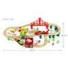 80 Pcs Electric Train Set -Wooden Track & Crane & Trains Toys Set Kids DIY Toy